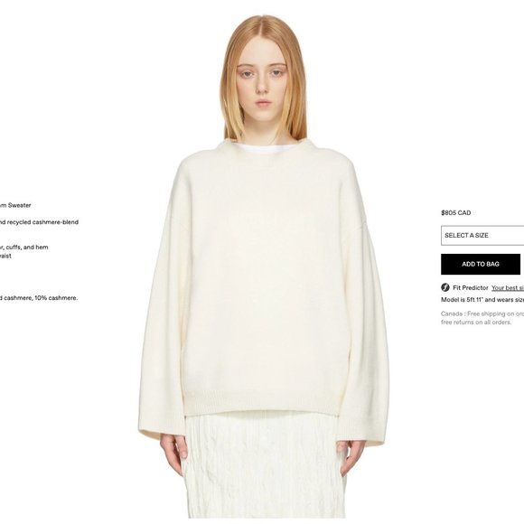 TOTEME Off-White Knit Monogram Sweater Size XS - Picture 1 of 11